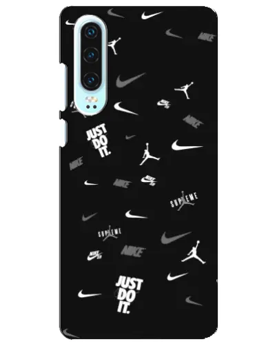 Чехол для Huawei P30 с картинкой «Nike Black Pattern» Чехол для Huawei P30 с картинкой «Nike Black Pattern»