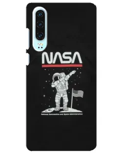 Чохол для Huawei P30 з картинкою «NASA — крокуємо по Місяцю»