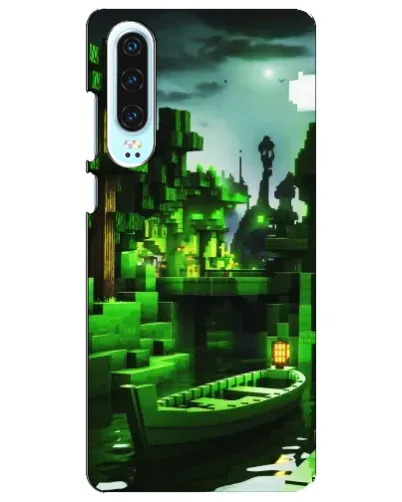 Чохол для Huawei P30 з картинкою «Minecraft лісовий пейзаж»