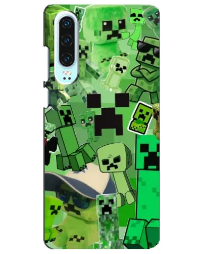 Чохол для Huawei P30 з картинкою «Кріпери Minecraft»