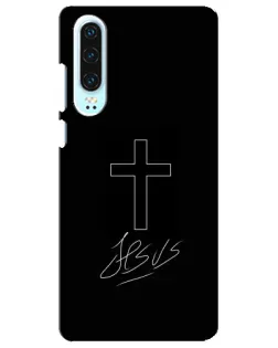 Чехол для Huawei P30 с картинкой «Графический крест Jesus» Чехол для Huawei P30 с картинкой «Графический крест Jesus»