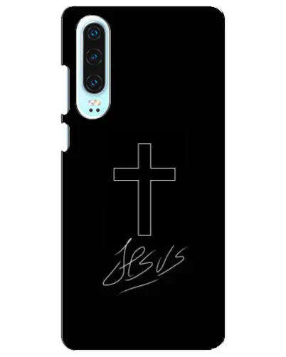 Чехол для Huawei P30 с картинкой «Графический крест Jesus» Чехол для Huawei P30 с картинкой «Графический крест Jesus»