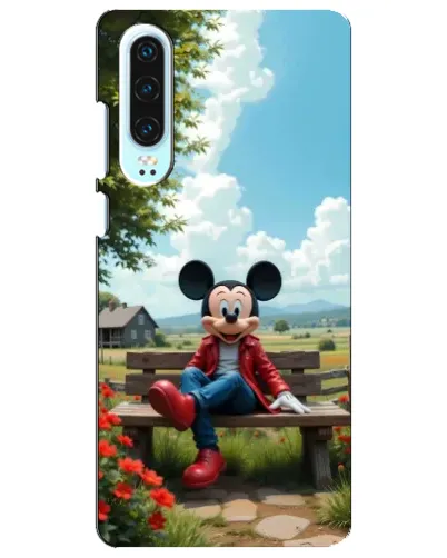 Чехол для Huawei P30 с картинкой «Микки на скамейке» Чехол для Huawei P30 с картинкой «Микки на скамейке»