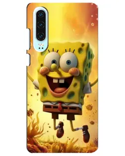 Чехол для Huawei P30 с картинкой «Губка Боб прыгает»