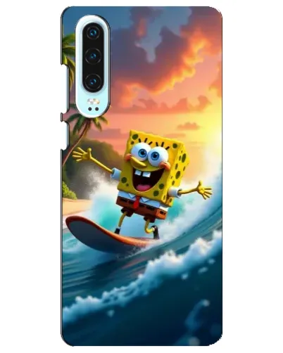 Чехол для Huawei P30 с картинкой «Губка Боб серфингист» Чехол для Huawei P30 с картинкой «Губка Боб серфингист»