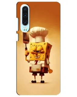 Чехол для Huawei P30 с картинкой «Губка Боб повар»