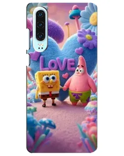 Чехол для Huawei P30 с картинкой «Губка Боб Патрик»