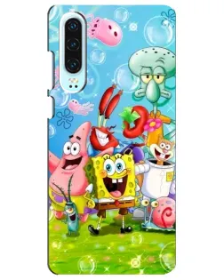 Чехол для Huawei P30 с картинкой «Губка Боб и друзья»