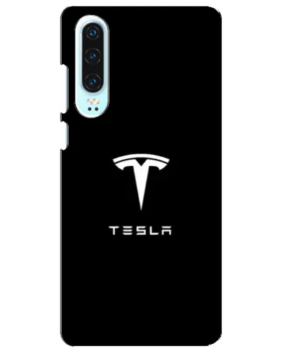 Чохол для Huawei P30 з картинкою «Tesla White Logo»