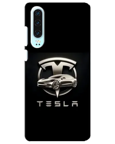 Чохол для Huawei P30 з картинкою «Tesla — срібне авто»