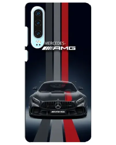 Чохол для Huawei P30 з картинкою «Mercedes — білий карбон»