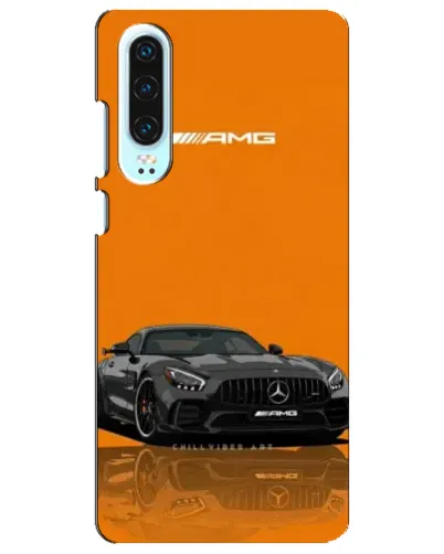 Чохол для Huawei P30 з картинкою «Помаранчевий Mercedes AMG»