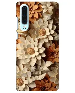 Чохол для Huawei P30 з картинкою «Бежевий флористичний декор» Чохол для Huawei P30 з картинкою «Бежевий флористичний декор»