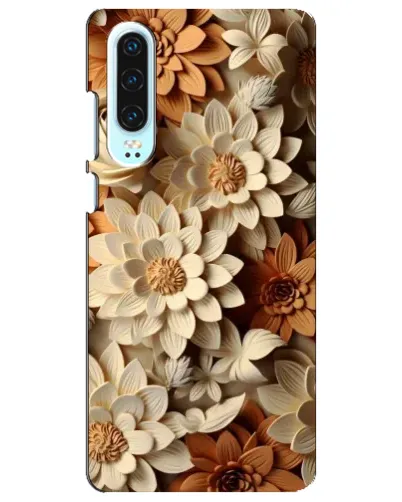 Чехол для Huawei P30 с картинкой «Бежевый флористический декор» Чехол для Huawei P30 с картинкой «Бежевый флористический декор»