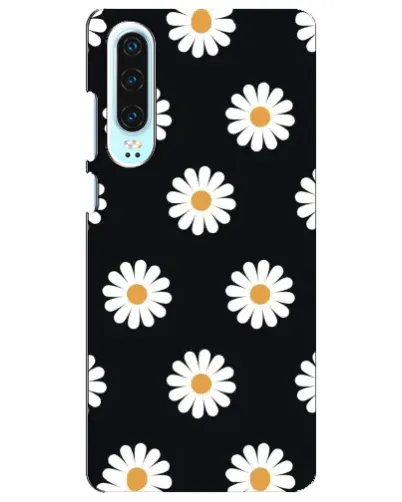 Чехол для Huawei P30 с картинкой «Ромашки на черном» Чехол для Huawei P30 с картинкой «Ромашки на черном»