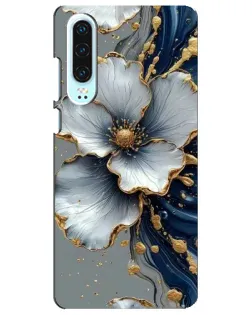 Чохол для Huawei P30 з картинкою «Біла квітка та золотий флюїд» Чохол для Huawei P30 з картинкою «Біла квітка та золотий флюїд»