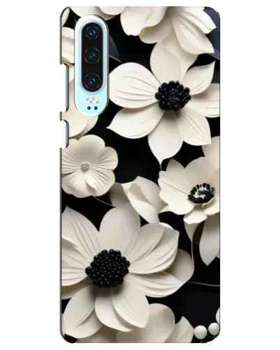 Чехол для Huawei P30 с картинкой «Объемные белые цветы» Чехол для Huawei P30 с картинкой «Объемные белые цветы»