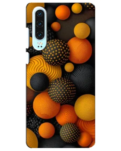 Чехол для Huawei P30 с картинкой «Объемные оранжевые сферы» Чехол для Huawei P30 с картинкой «Объемные оранжевые сферы»