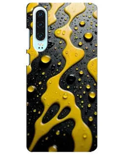 Чехол для Huawei P30 с картинкой «Жидкое желтое золото»