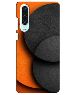 Чехол для Huawei P30 с картинкой «Геометрия оранжевых кругов»