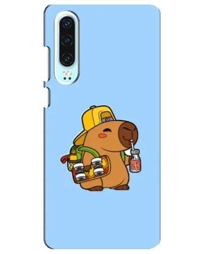 Чохол для Huawei P30 з картинкою «Капібара на скейті»
