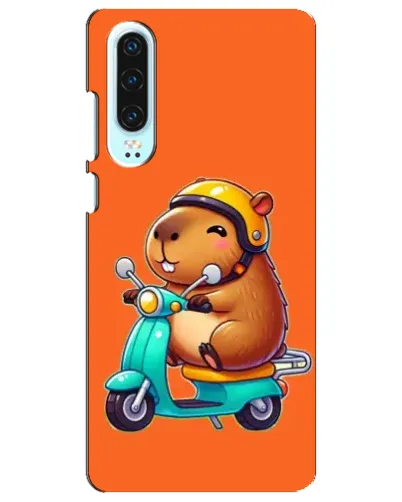 Чохол для Huawei P30 з картинкою «Капібара на скутері»