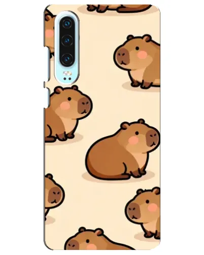Чохол для Huawei P30 з картинкою «Паттерн милих капібар»