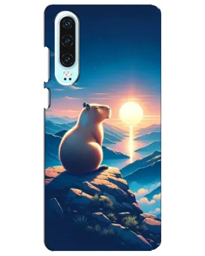 Чохол для Huawei P30 з картинкою «Захід сонця з капібарою»