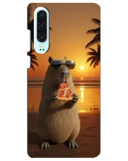 Чохол для Huawei P30 з картинкою «Капібара з піцою» Чохол для Huawei P30 з картинкою «Капібара з піцою»