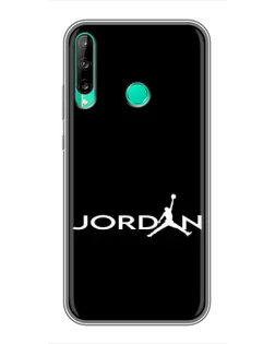 Чехол для Huawei P40 Lite e с картинкой «Jordan White Logo»