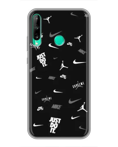 Чехол для Huawei P40 Lite e с картинкой «Nike Black Pattern»