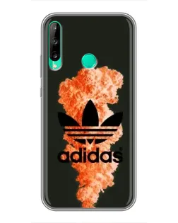 Чехол для Huawei P40 Lite e с картинкой «Оранжевый дым Adidas»