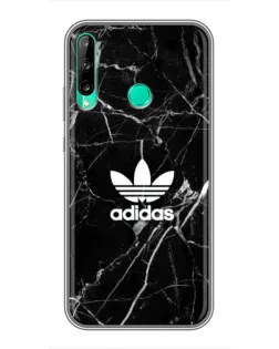 Чехол для Huawei P40 Lite e с картинкой «Белый мрамор Adidas»