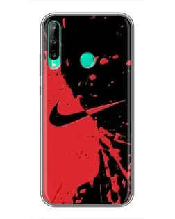 Чохол для Huawei P40 Lite e з картинкою «Червоні бризки Nike»