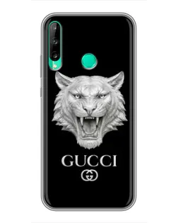 Чохол для Huawei P40 Lite e з картинкою «Gucci — срібний лев»
