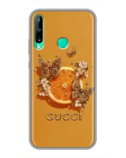 Чохол для Huawei P40 Lite e з картинкою «Gucci — золоті метелики»