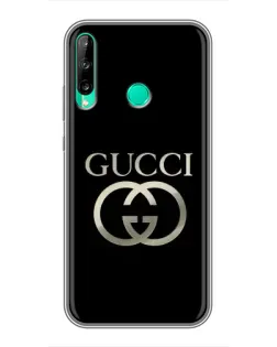 Чохол для Huawei P40 Lite e з картинкою «Gucci — золото на чорному»