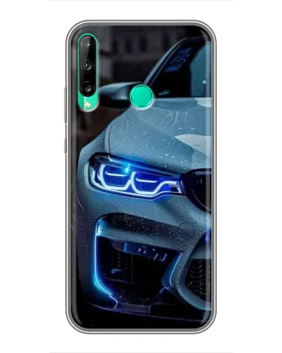 Чохол для Huawei P40 Lite e з картинкою «Погляд BMW з синіми фарами»