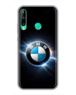 Чохол для Huawei P40 Lite e з картинкою «BMW — неонове сяйво»