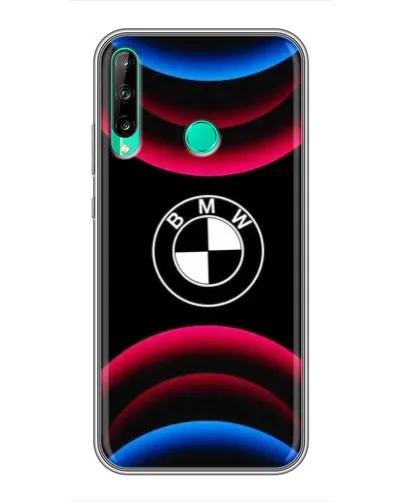 Чохол для Huawei P40 Lite e з картинкою «Логотип BMW та неонові дуги»