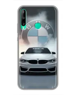 Чохол для Huawei P40 Lite e з картинкою «BMW в білому диму»