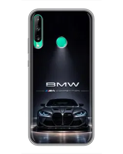 Чохол для Huawei P40 Lite e з картинкою «BMW крізь нічне місто»