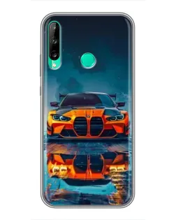 Чохол для Huawei P40 Lite e з картинкою «BMW — золота емблема»