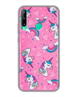 Чехол для Huawei P40 Lite e с картинкой «Unicorn паттерн розовый»