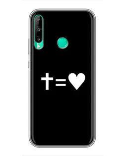 Чехол для Huawei P40 Lite e с картинкой «Крест и Сердце»