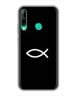Чехол для Huawei P40 Lite e с картинкой «Символ рыбы Jesus»