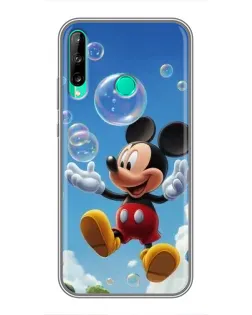Чехол для Huawei P40 Lite e с картинкой «Mickey и мыльные пузыри»