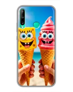 Чохол для Huawei P40 Lite e з картинкою «Спанч Боб морозиво»