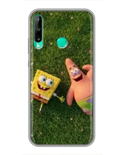 Чехол для Huawei P40 Lite e с картинкой «Друзья на лужайке»