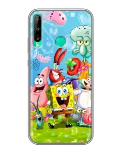 Чехол для Huawei P40 Lite e с картинкой «Губка Боб и друзья»